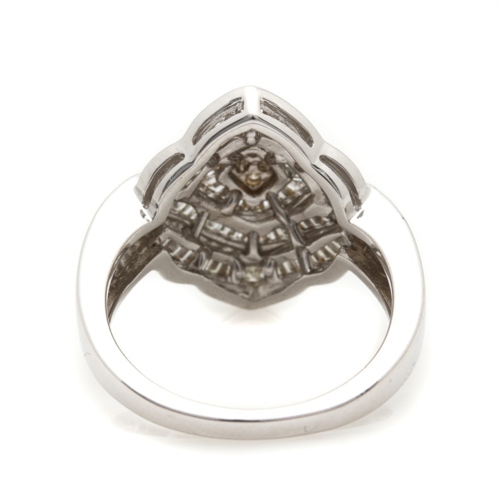 WHITE GOLD COCKTAIL RING 117 BAGUETTE DIAMONDS